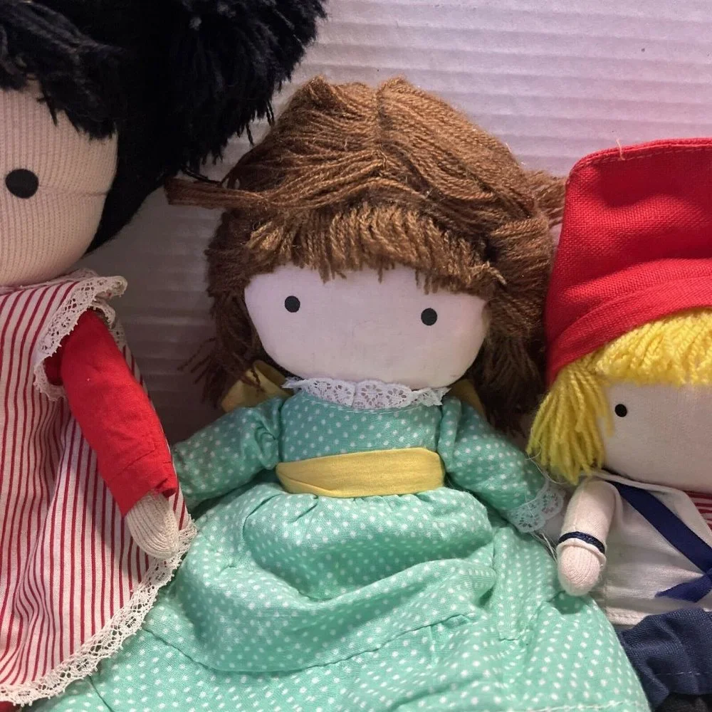 Vintage Set of 3 girl‎ female ragdolls